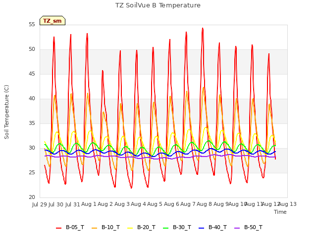 plot of TZ SoilVue B Temperature