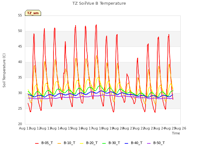 plot of TZ SoilVue B Temperature