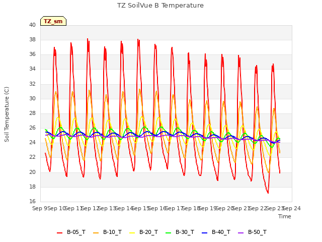 plot of TZ SoilVue B Temperature