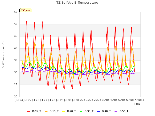 plot of TZ SoilVue B Temperature