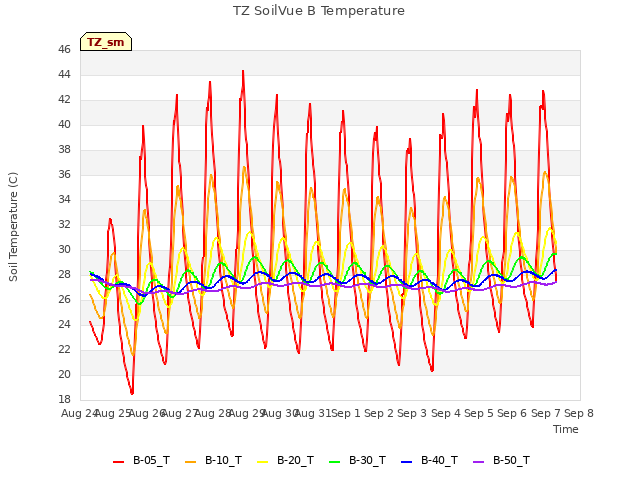 plot of TZ SoilVue B Temperature