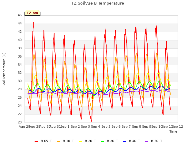 plot of TZ SoilVue B Temperature