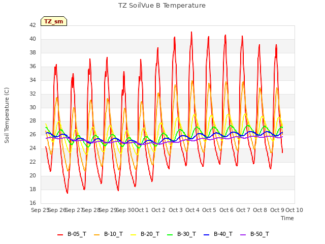 plot of TZ SoilVue B Temperature