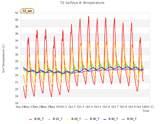 plot of TZ SoilVue B Temperature