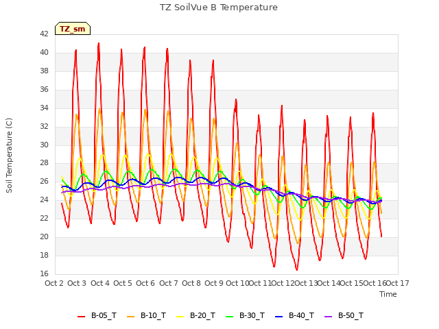 plot of TZ SoilVue B Temperature