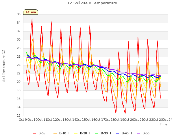 plot of TZ SoilVue B Temperature