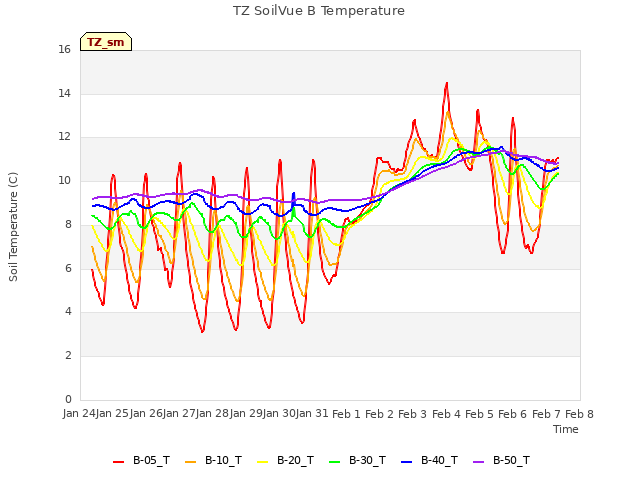 plot of TZ SoilVue B Temperature