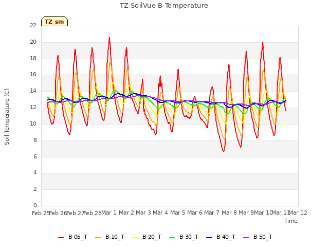 plot of TZ SoilVue B Temperature