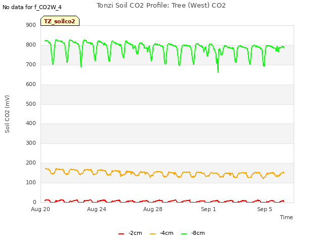 Explore the graph:Tonzi Soil CO2 Profile: Tree (West) CO2 in a new window