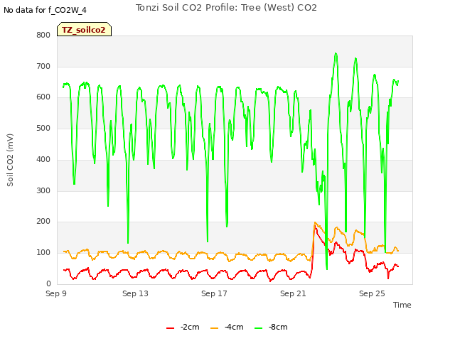 Explore the graph:Tonzi Soil CO2 Profile: Tree (West) CO2 in a new window