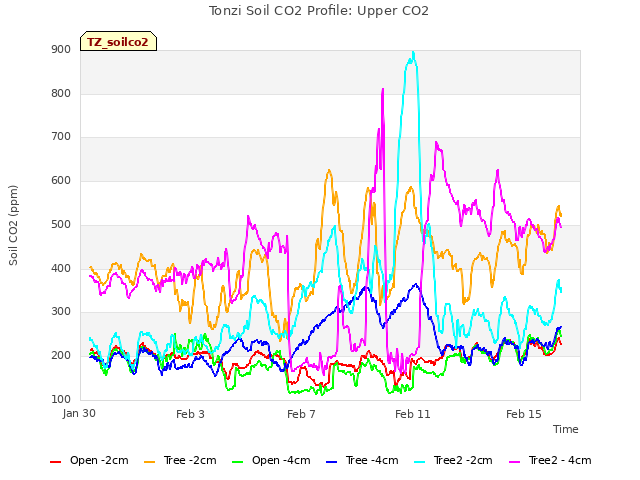 Explore the graph:Tonzi Soil CO2 Profile: Upper CO2 in a new window