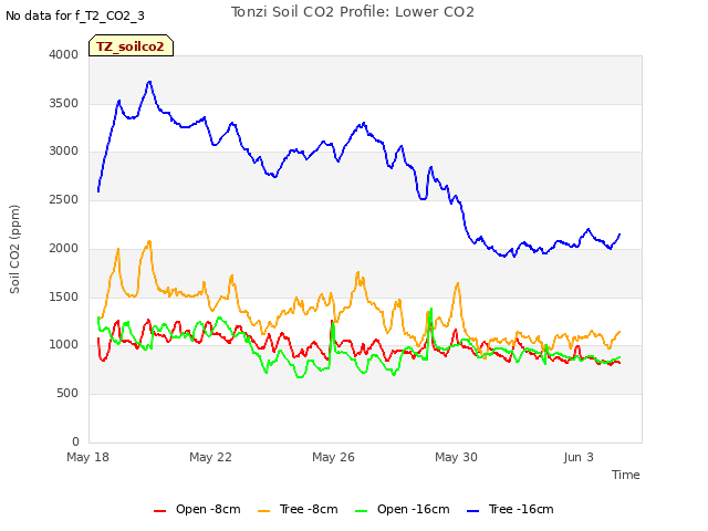 Explore the graph:Tonzi Soil CO2 Profile: Lower CO2 in a new window