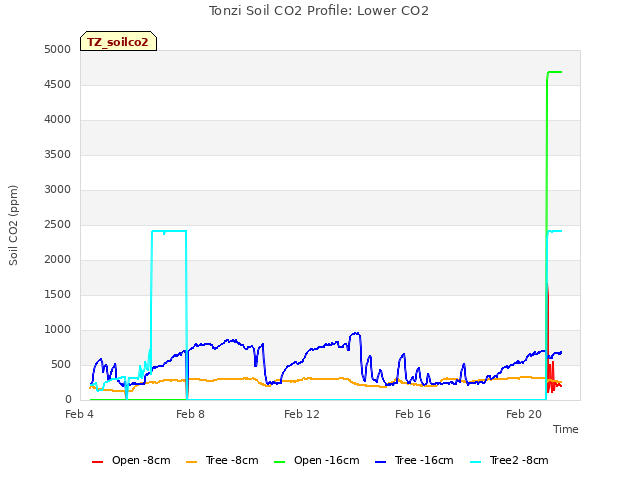 Explore the graph:Tonzi Soil CO2 Profile: Lower CO2 in a new window