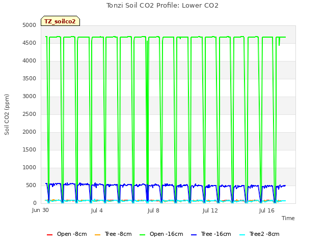 Explore the graph:Tonzi Soil CO2 Profile: Lower CO2 in a new window