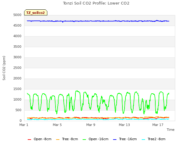 Explore the graph:Tonzi Soil CO2 Profile: Lower CO2 in a new window