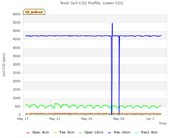 Explore the graph:Tonzi Soil CO2 Profile: Lower CO2 in a new window