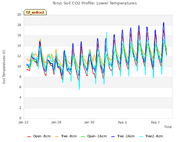 Explore the graph:Tonzi Soil CO2 Profile: Lower Temperatures in a new window