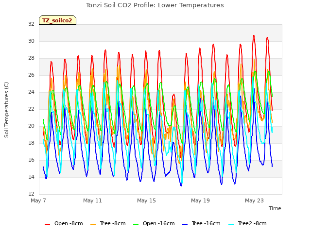 Explore the graph:Tonzi Soil CO2 Profile: Lower Temperatures in a new window