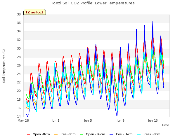 Explore the graph:Tonzi Soil CO2 Profile: Lower Temperatures in a new window