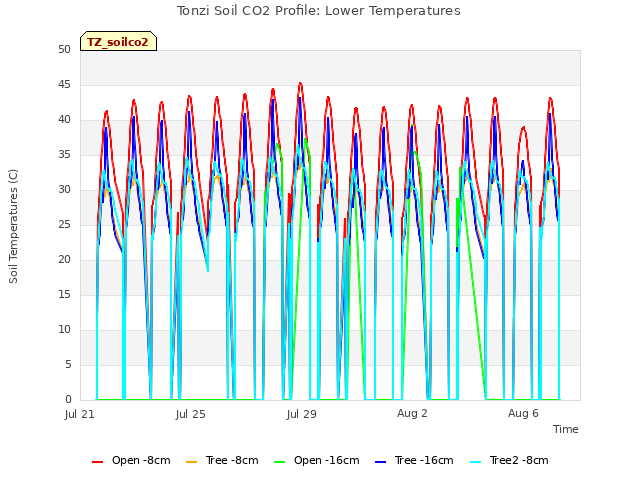 Explore the graph:Tonzi Soil CO2 Profile: Lower Temperatures in a new window