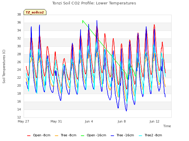 Explore the graph:Tonzi Soil CO2 Profile: Lower Temperatures in a new window