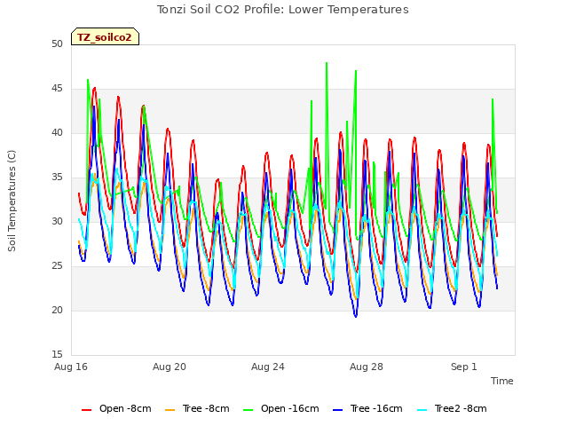 Explore the graph:Tonzi Soil CO2 Profile: Lower Temperatures in a new window