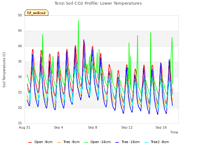 Explore the graph:Tonzi Soil CO2 Profile: Lower Temperatures in a new window