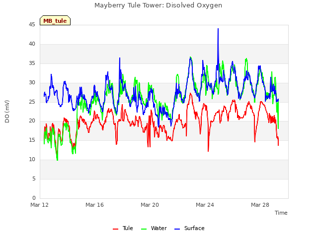 Explore the graph:Mayberry Tule Tower: Disolved Oxygen in a new window