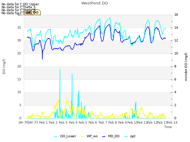 plot of WestPond DO