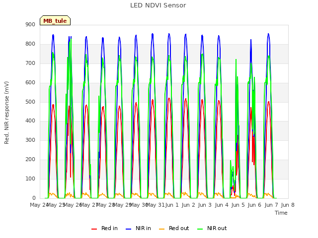 plot of LED NDVI Sensor