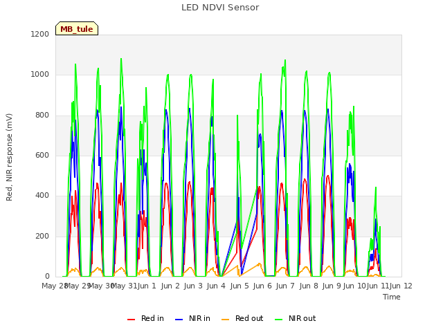 plot of LED NDVI Sensor