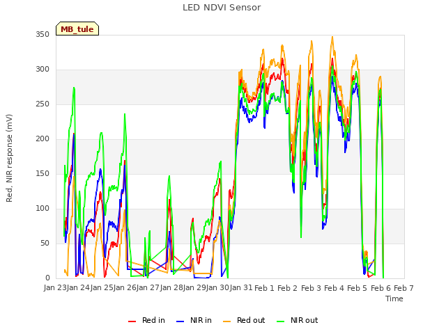 plot of LED NDVI Sensor