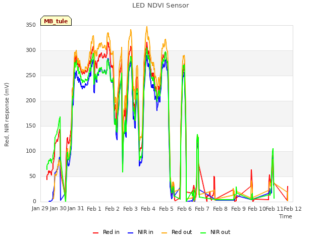 plot of LED NDVI Sensor