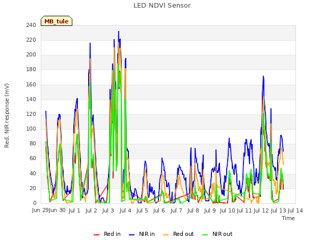 plot of LED NDVI Sensor