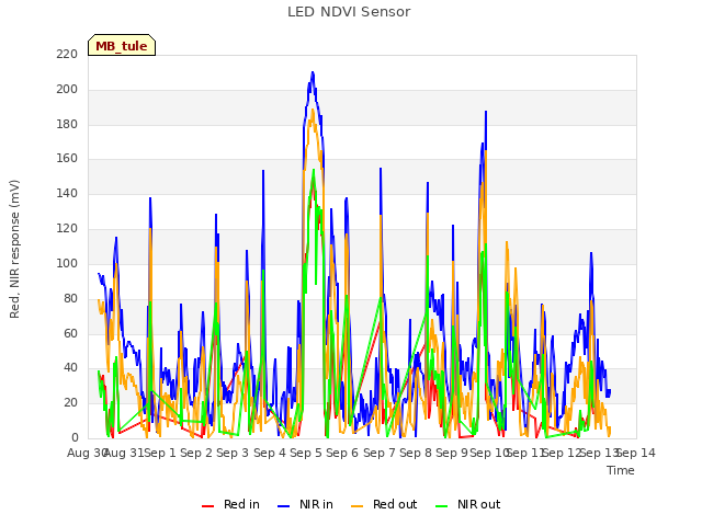 plot of LED NDVI Sensor