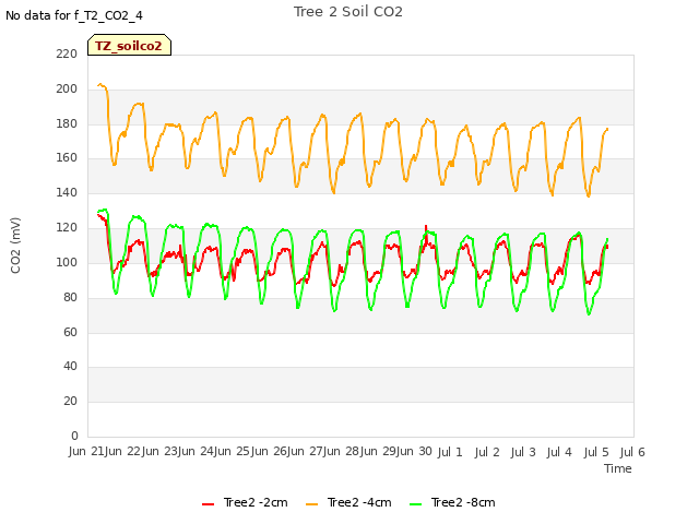 plot of Tree 2 Soil CO2