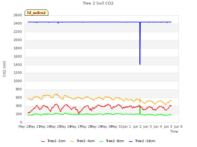 plot of Tree 2 Soil CO2