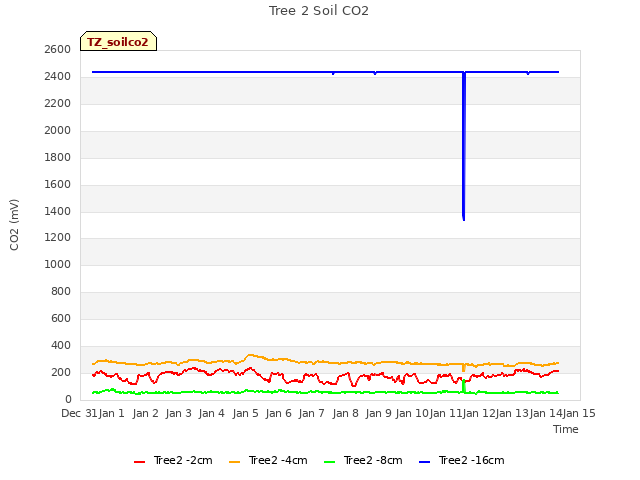 plot of Tree 2 Soil CO2