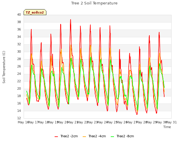 plot of Tree 2 Soil Temperature