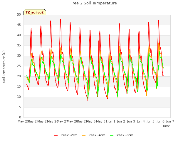 plot of Tree 2 Soil Temperature