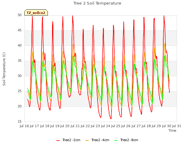 plot of Tree 2 Soil Temperature