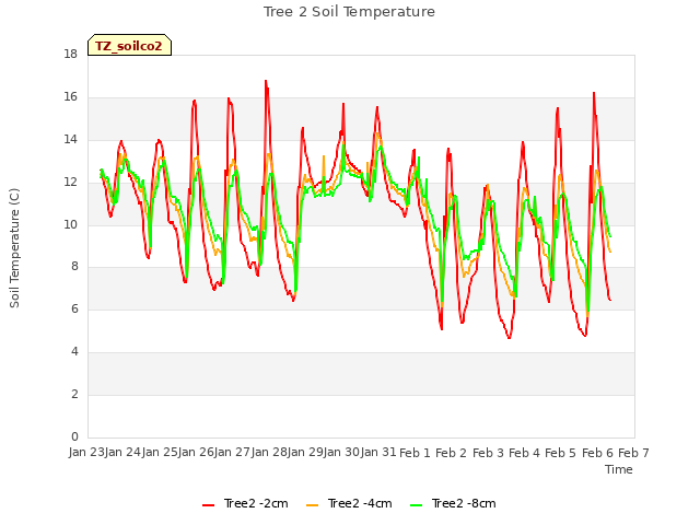 plot of Tree 2 Soil Temperature