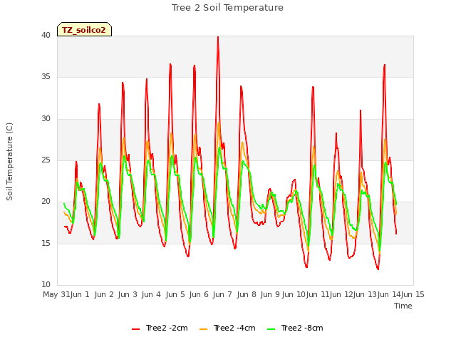 plot of Tree 2 Soil Temperature