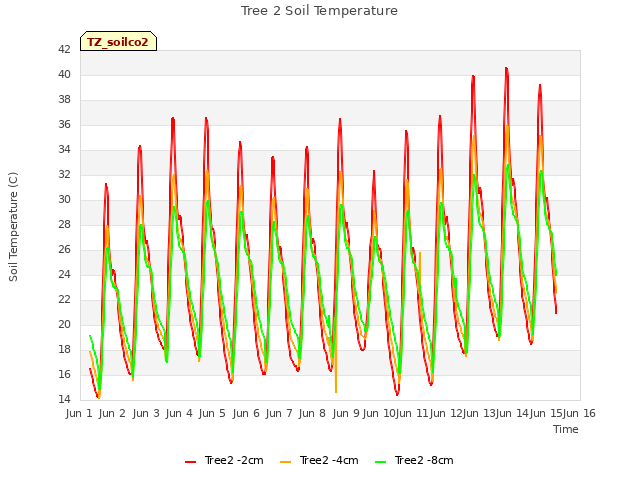 plot of Tree 2 Soil Temperature