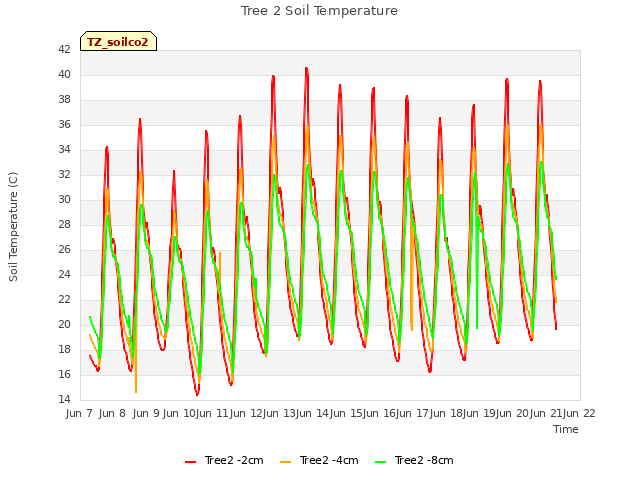 plot of Tree 2 Soil Temperature