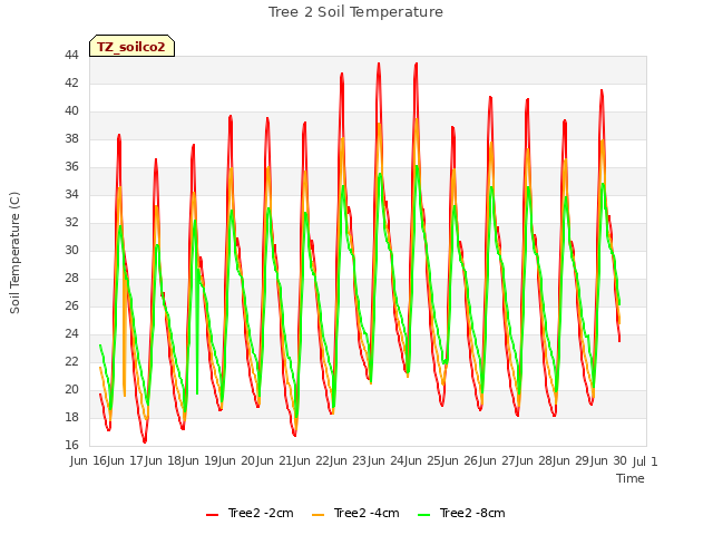 plot of Tree 2 Soil Temperature