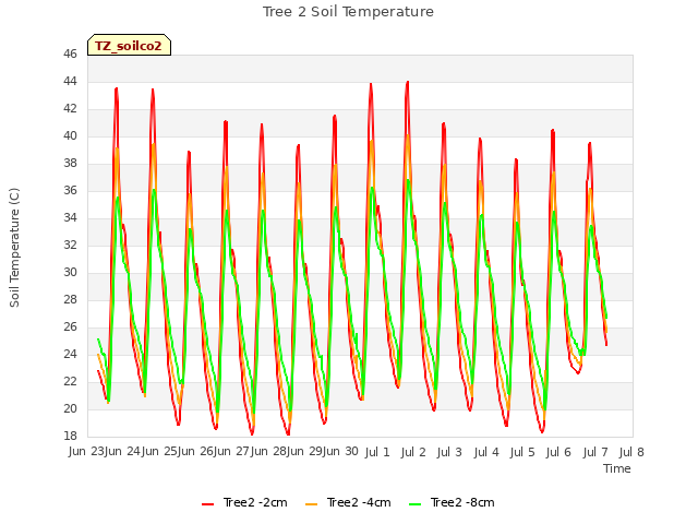 plot of Tree 2 Soil Temperature