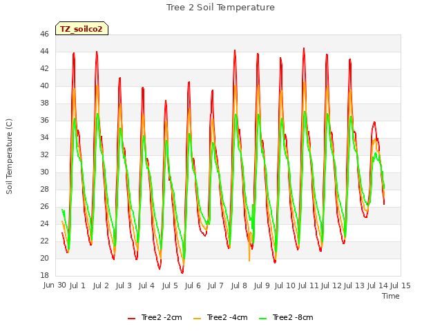 plot of Tree 2 Soil Temperature