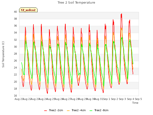 plot of Tree 2 Soil Temperature