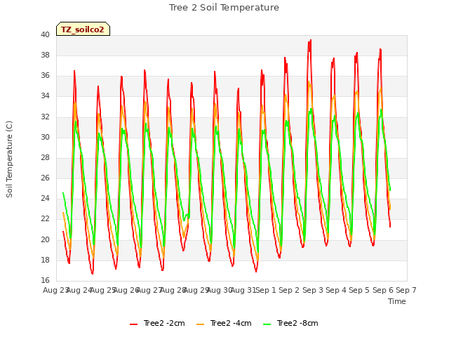 plot of Tree 2 Soil Temperature